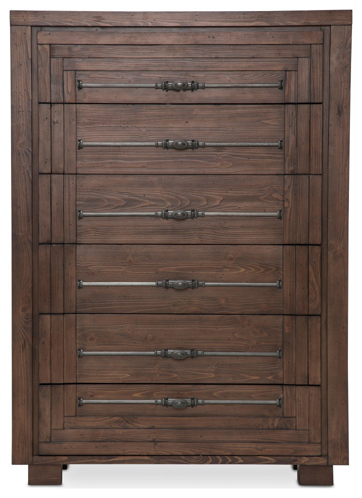Aico Amini Carrollton 6 Drawer Chest in Rustic Ranch