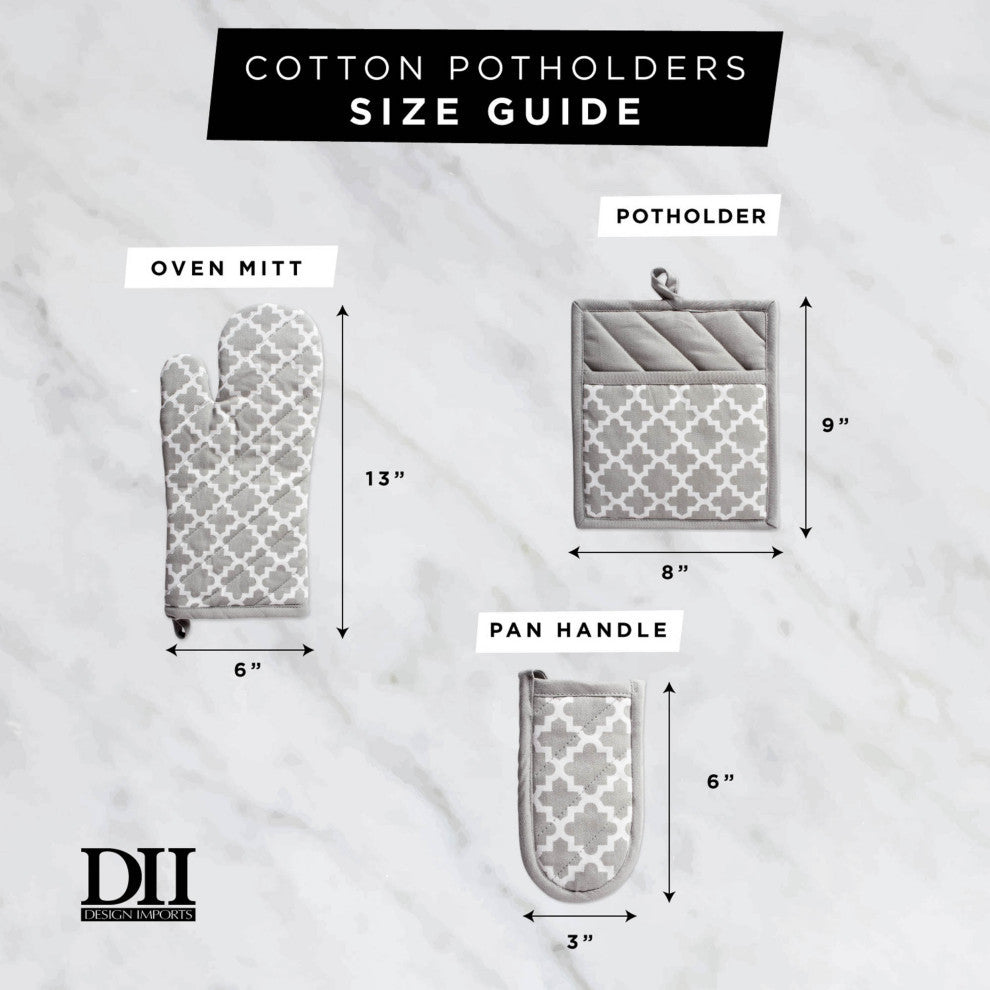 DII Pink Damask Oven Mitt & Potholder Set
