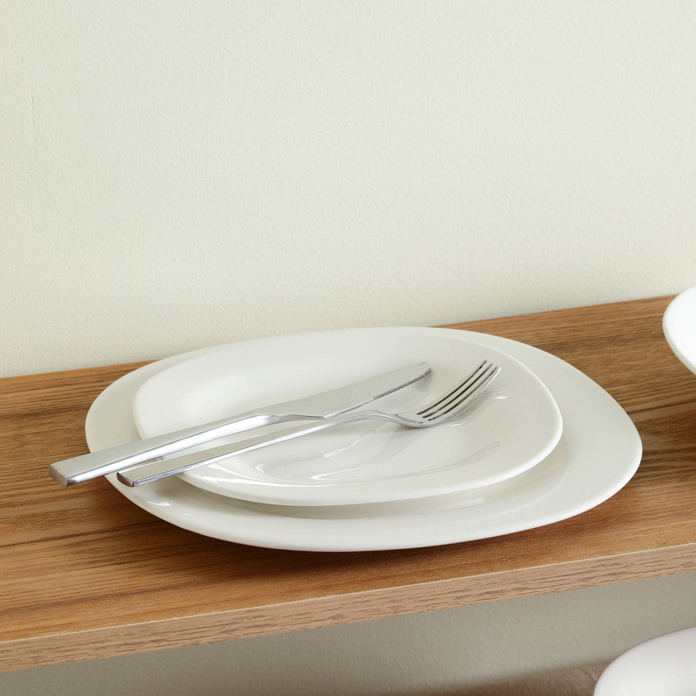 Stone Lain Quadro Porcelain Salad Plate Set of 4, White
