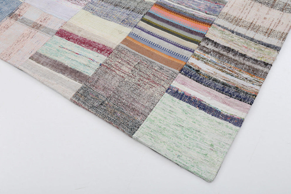 Rug N Carpet - Handmade Anatolian 6' 7'' x 9' 11'' Unique Patchwork Kilim Rug