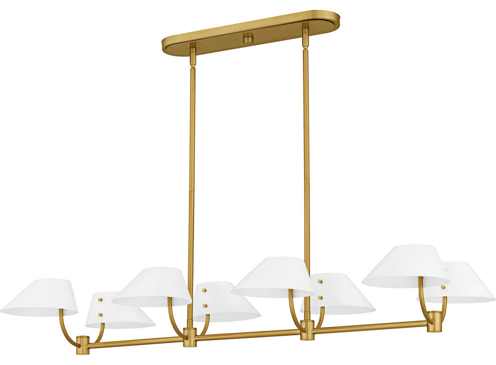Quoizel PNY842 Penley 8 Light 42"W Linear Chandelier - Brushed Gold