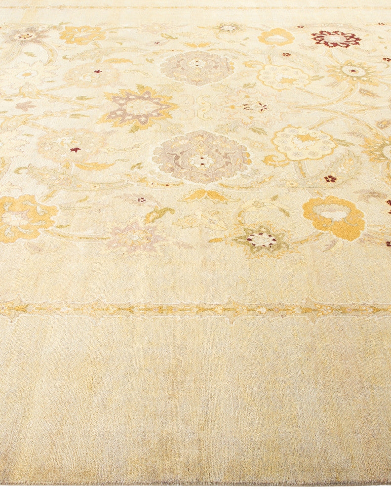 Eclectic, One-of-a-Kind Hand-Knotted Area Rug Ivory, 9' 2" x 12' 2"