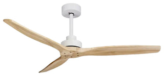 Barbona | Stylish Solid Wood Led Ceiling Fan Lamp With Remote Control, White, 42 Inch