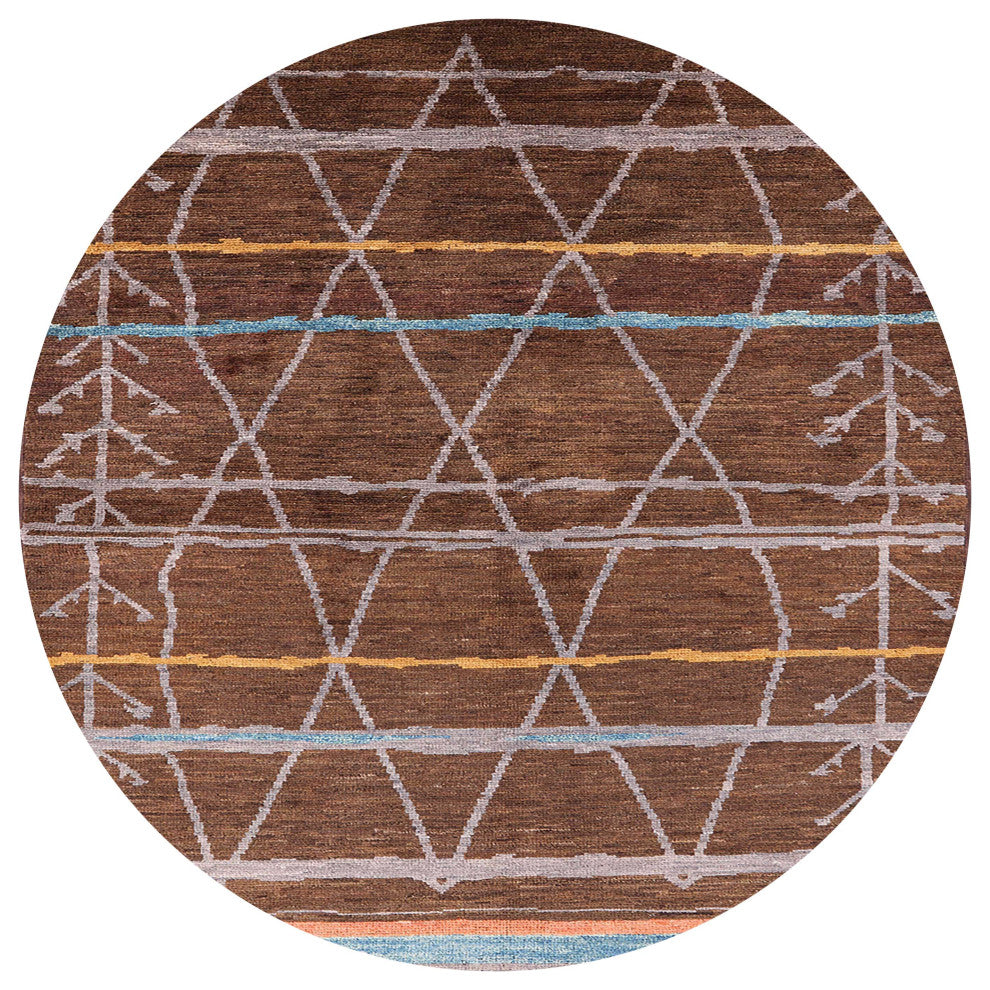 Ahgly Company Indoor Round Mid-Century Modern Area Rugs, 7' Round