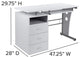 Modern White Desk with Three Drawer Pedestal and Pull-Out Keyboard Tray