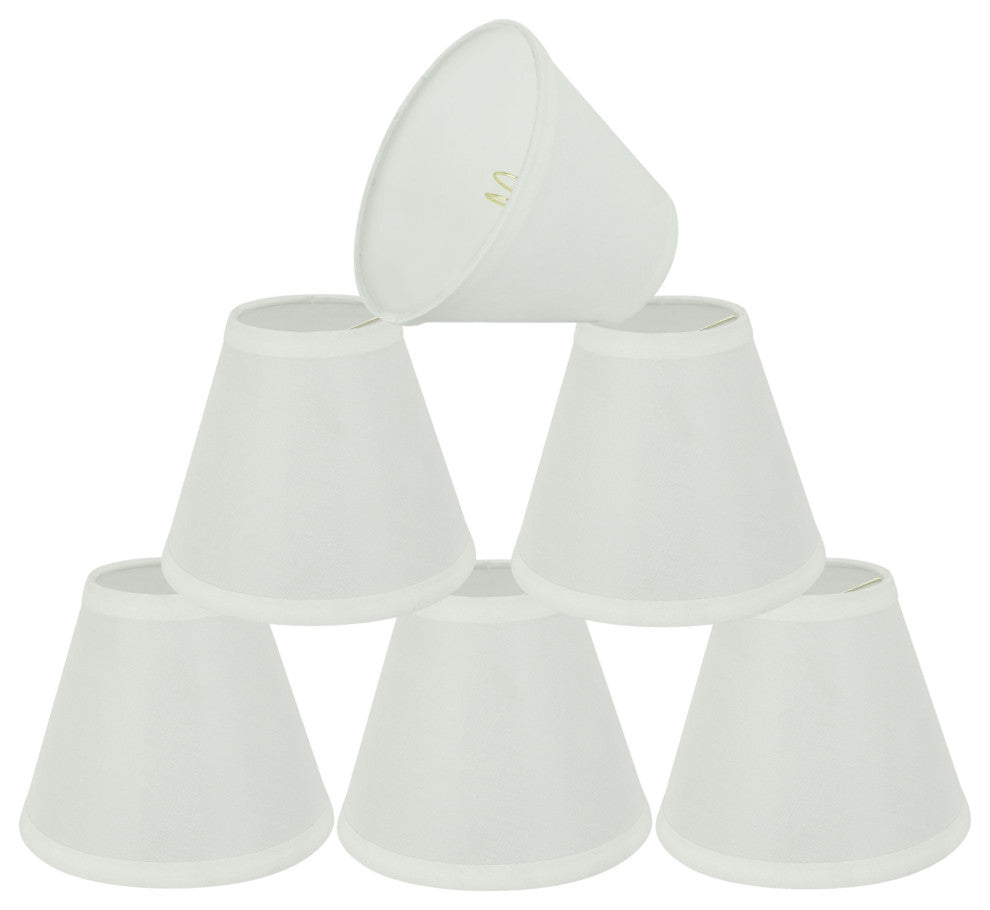 32102-6 Small Hardback Empire Chandelier Clip On Lamp Shade Off White 3"x6"x5"