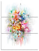 Bunch of Watercolor Flowers, Floral Triptych Canvas Art Print, 28x36, 3 Panels
