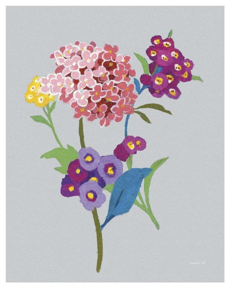 "Alpine Bouquet III Gray" Digital Paper Print by Danhui Nai, 22"x26"