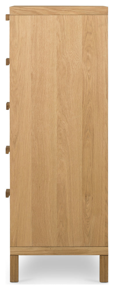 Allegra 5 Drawer Dresser-Natural Cane