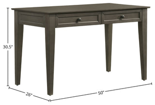 San Mateo 50" Wide Writing Desk With 2 Drawers, Gray