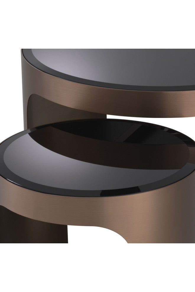 Round Copper Side Table Set (2) | Eichholtz Piemonte