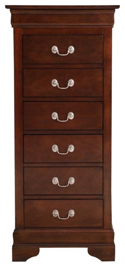 Maklaine Traditional Engineered Wood 7 Drawer Lingerie Chest in Cappuccino