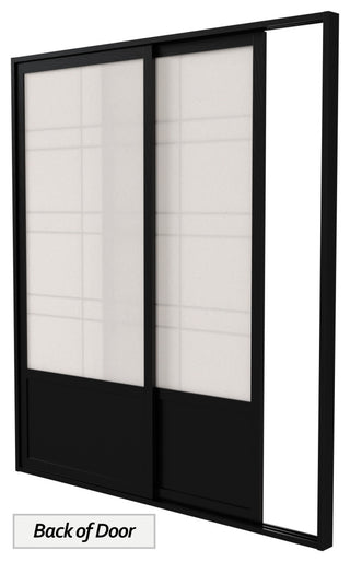 7' Tall Eudes Shoji Sliding Door Kit, Double, Sided, Black