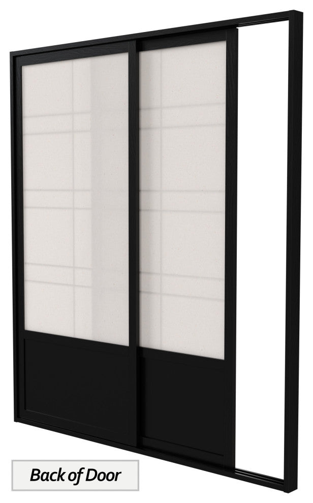 7' Tall Eudes Shoji Sliding Door Kit, Double, Sided, Black