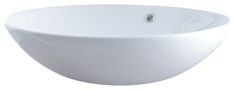 Bianco Uovo Ceramic Vessel Sink With Overflow