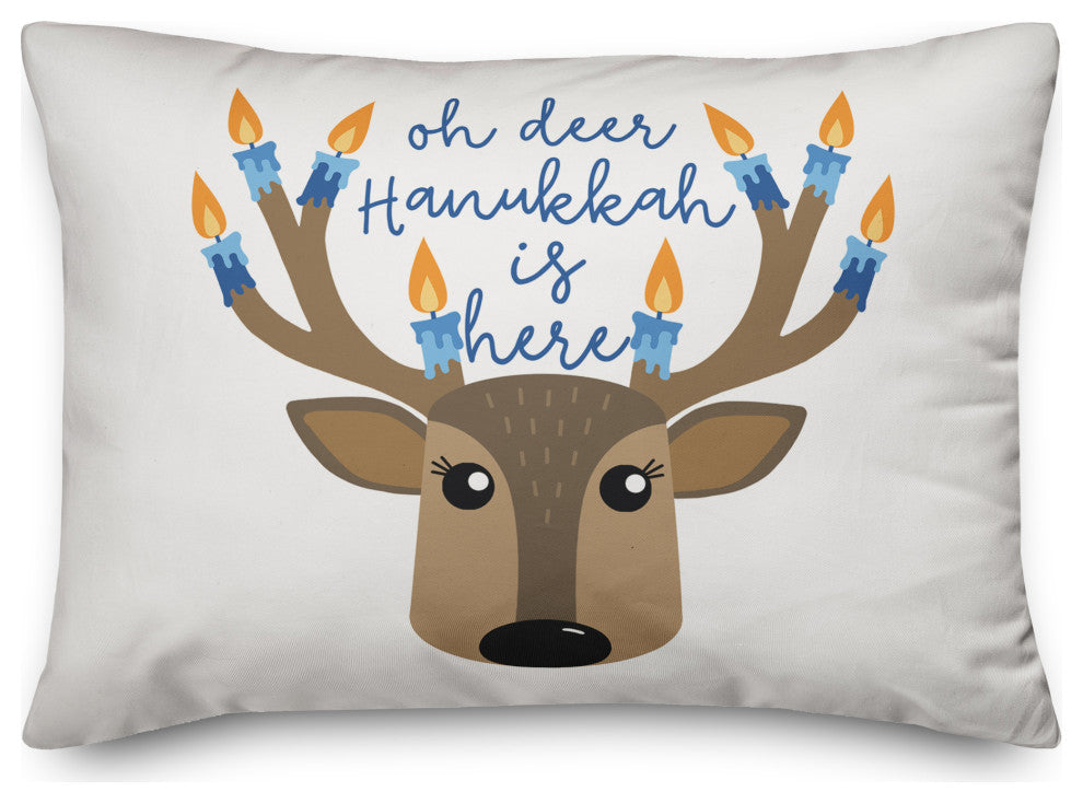 Hanukkah Deer 14"x20" Throw Pillow Cover