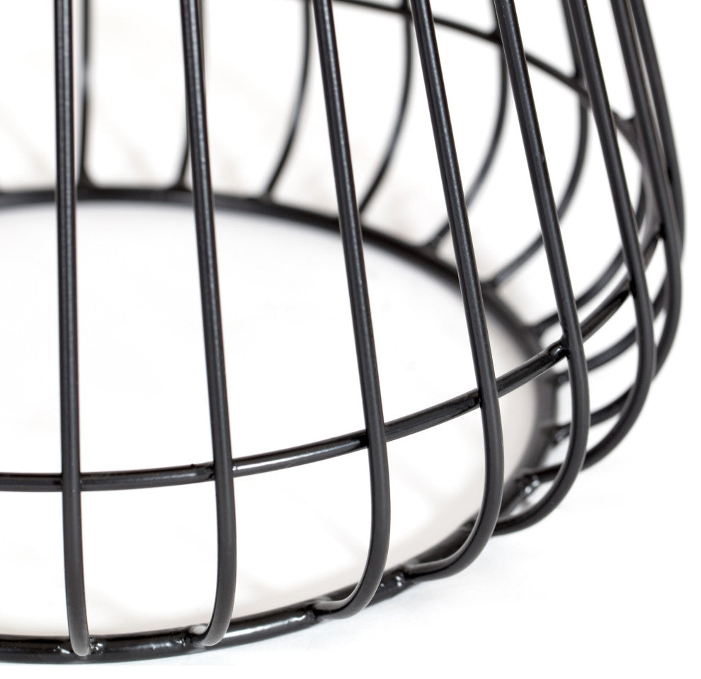 Melody Designer Cage Table, Natural/Black