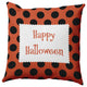 Happy Halloween Dots Indoor/Outdoor Throw Pillow, Harvest Orange, 20"x20"