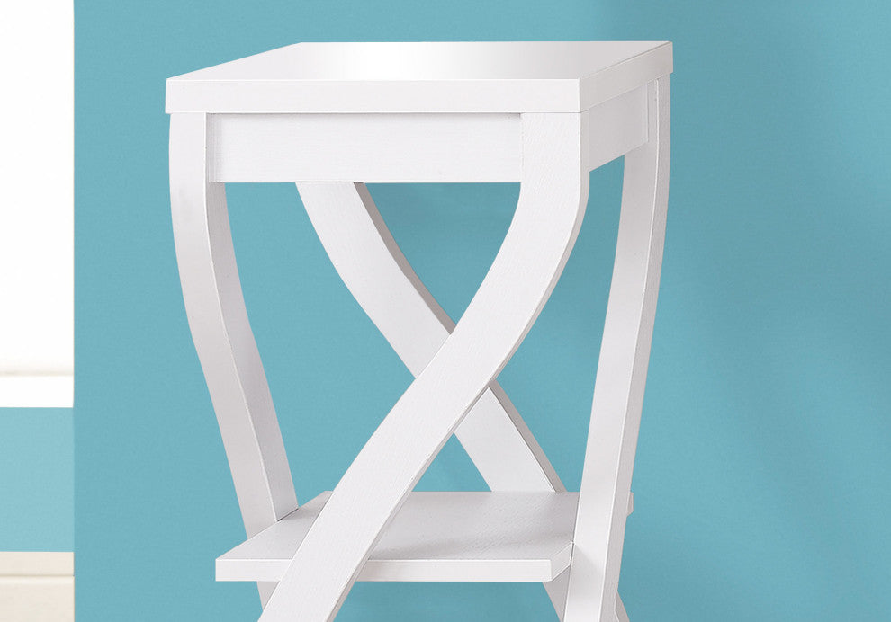 HomeRoots 11.5" x 11.5" x 32" White Finish Hollow Core Accent Table