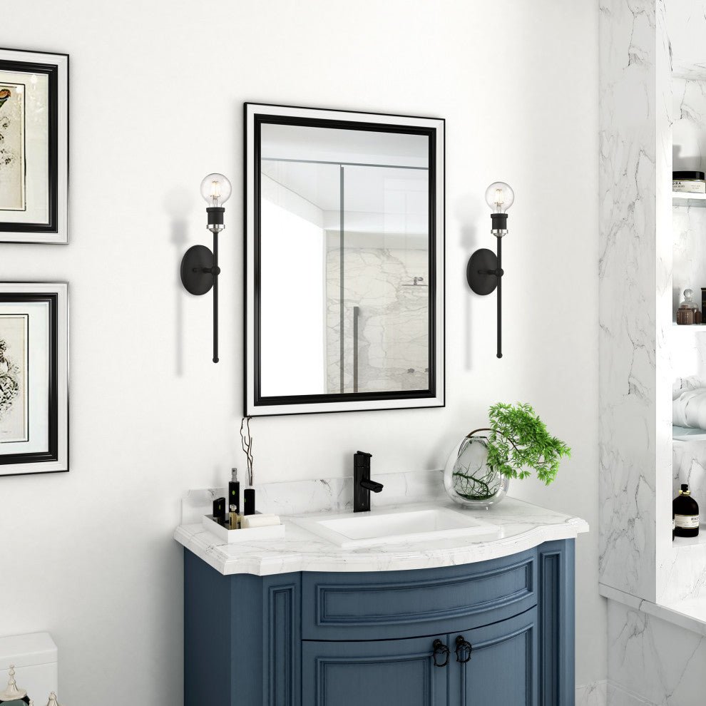 Lansdale 1 Light Black With Brushed Nickel Accents ADA Single Sconce