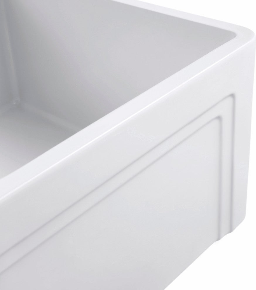 Olde London Reversible Farmhouse Single Bowl Kitchen Sink, Grid, Strainer, 33"