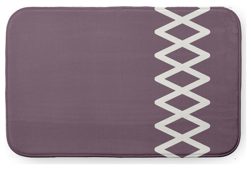 24" x 17" Zipper Stripe Bathmat, Dusty Purple