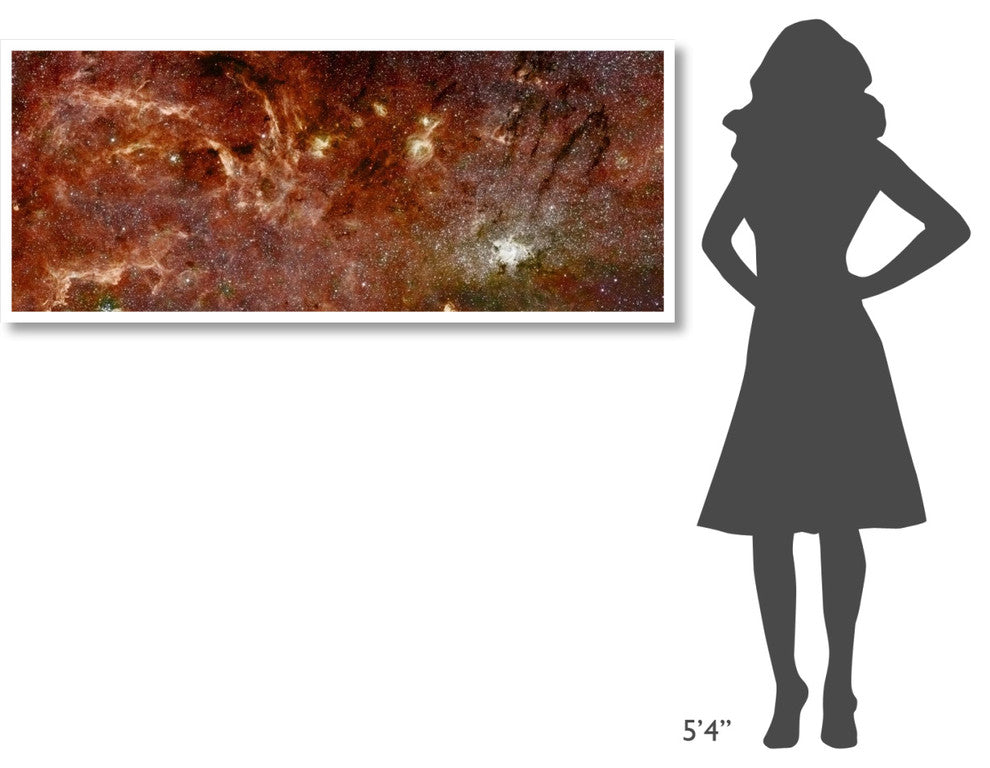 "HST-Spitzer Composite of Galactic Center" Digital Paper Print by NASA, 62"x26"