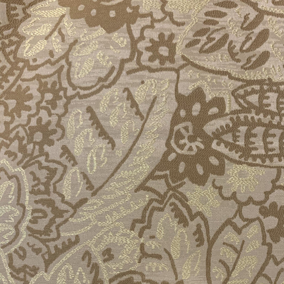 Plutus Brown Mustard Jacquard Luxury Throw Pillow, 22"x22"