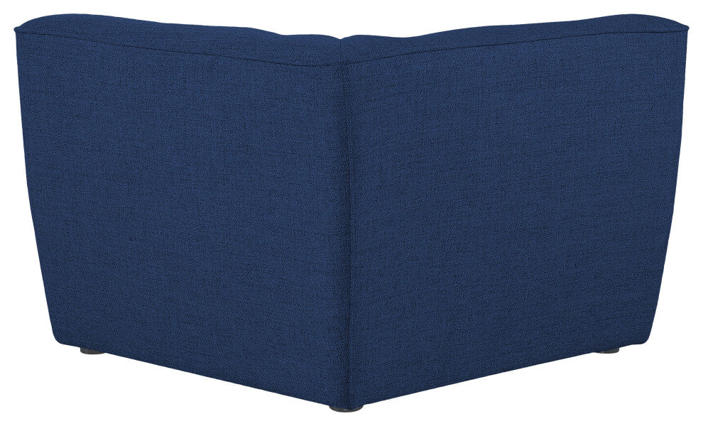Miramar Linen Textured Fabric Upholstered Corner Chair, Navy