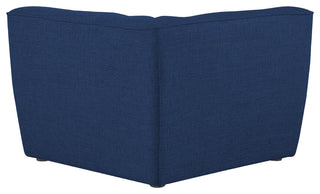 Miramar Linen Textured Fabric Upholstered Corner Chair, Navy