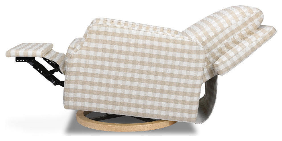 Crewe Recliner and Swivel Glider, Tan Gingham