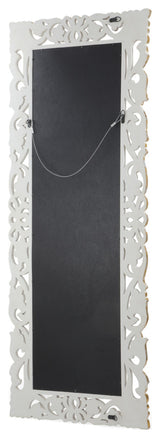 Sarah Traditional Standing Mirror With Floral Carved Frame