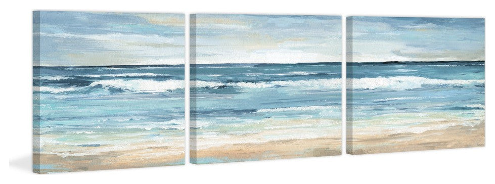 Blue Waves Triptych, 54"x18"