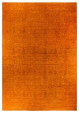 Overdyed, One-of-a-Kind Hand-Knotted Area Rug Orange, 12'4"x17'5"