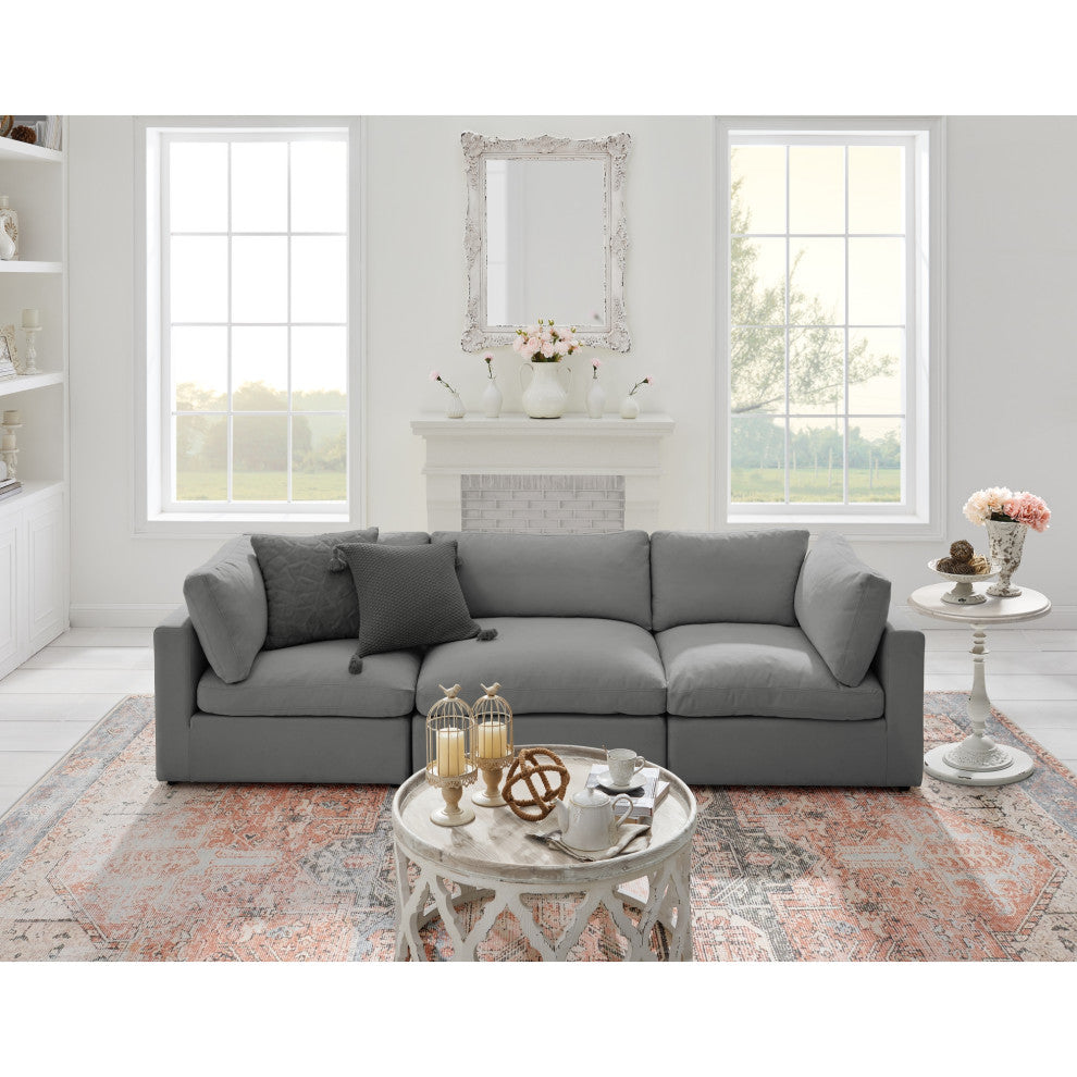 Rustic Manor Aranza Sofas Upholstered Linen Gray