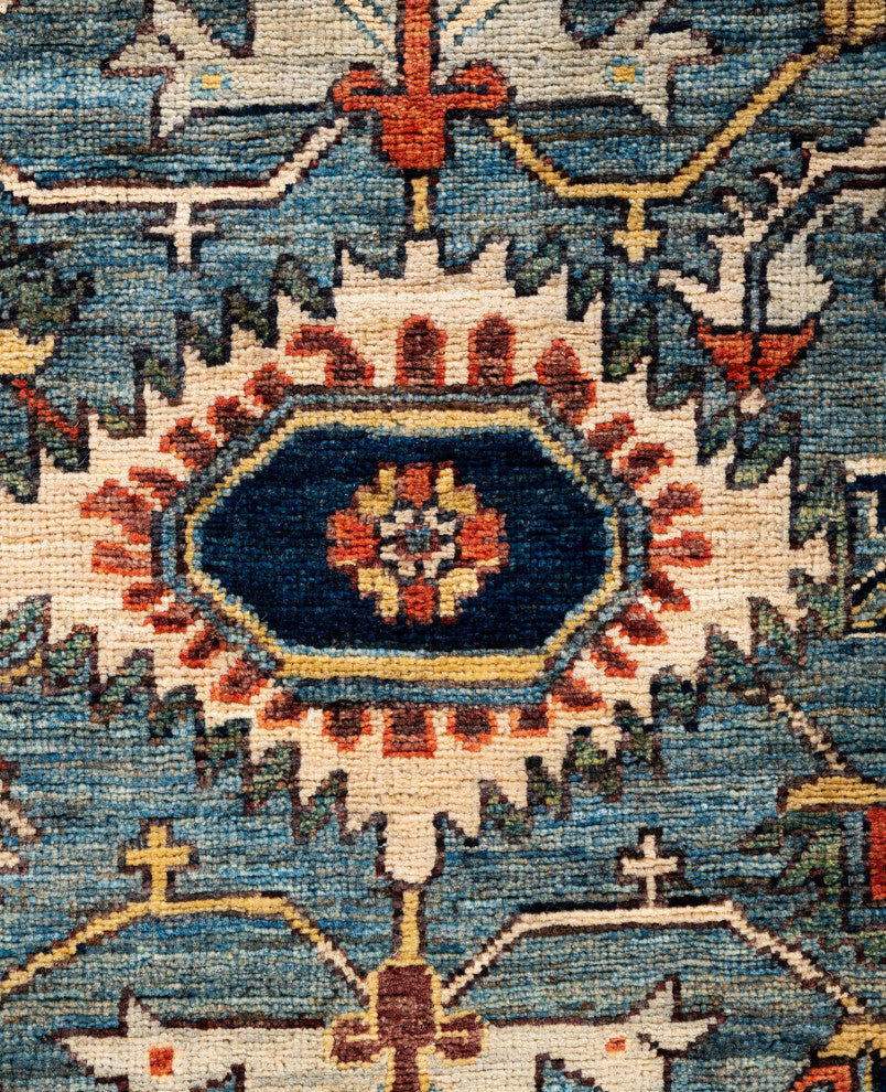 Serapi One-of-a-Kind Hand-Knotted Area Rug Light Blue, 2'8" x 9'6"
