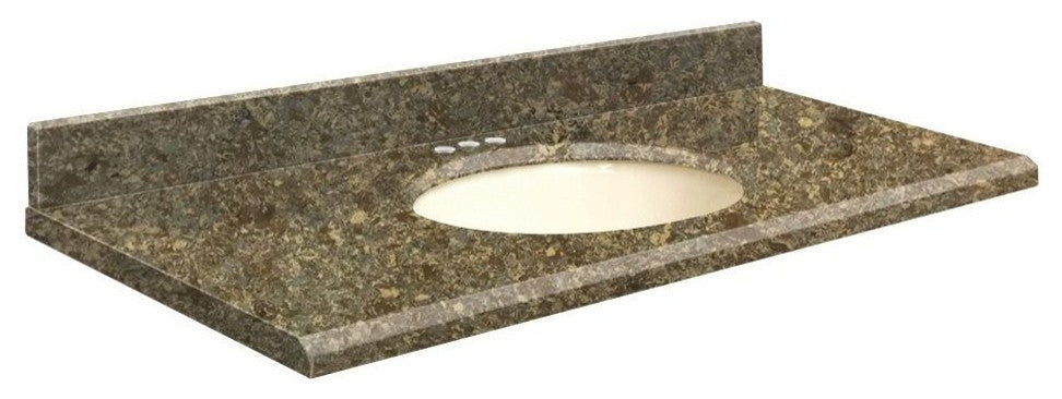 Quartz 31"x19" Vanity Top, Biscuit Bowl, Rapture, 4" Centerset
