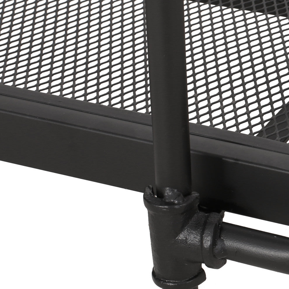 Dwayne Industrial 5 Shelf Iron Mesh Bookcase