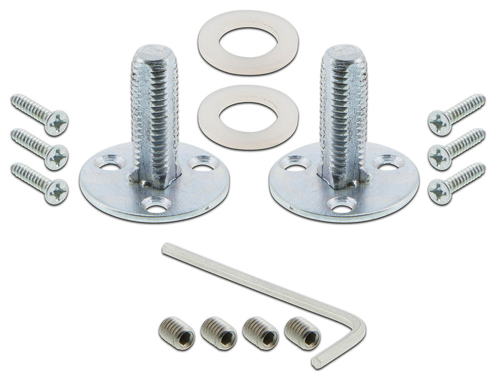 Double Classic Rosette With Brown Porcelain Knob, Satin Nickel