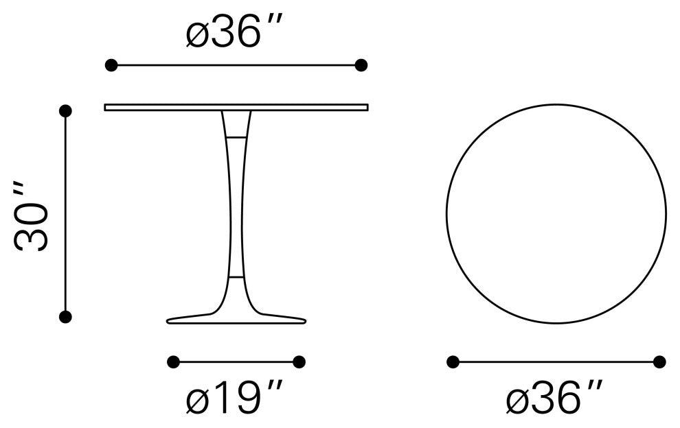 Fullerton Dining Table White & Gold