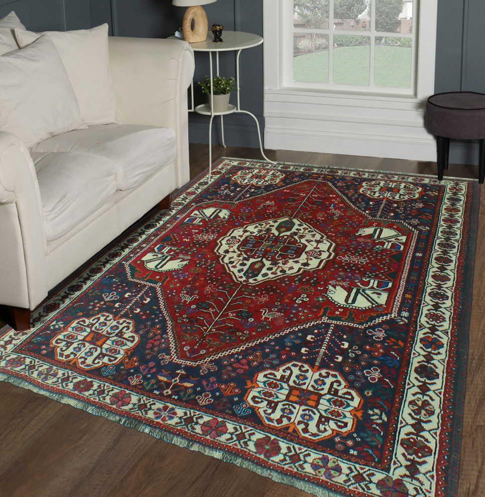 Fine Vintage Distressed Creighto Red Rug