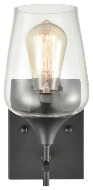 Clear Glass Bathroom Wall Sconces Lighting, Set of 2, Black