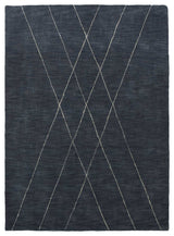 HAND KNOTTED LOOM WOOL ECO-FRIENDLY AREA RUGS - Rectangle, Charcoal, Geometric