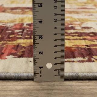 Saturn Distressed Abstract Beige/Multi Wool Blend Area Rug 9'10" x 12'10"