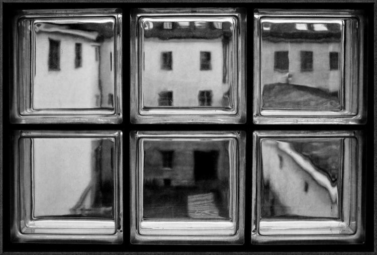 "Rear Window" Framed Canvas Giclee by Roswitha Schleicher-Schwarz, 31x21"