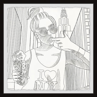 "NY Ice Cream" Framed Painting Print, 32"x32"