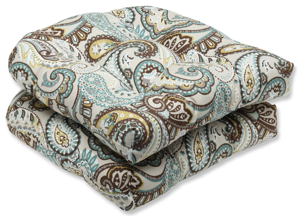 Tamara Paisley Quartz Wicker Seat Cushion, Set of 2