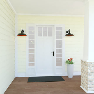 Dorado 1 Light Barn Outdoor Wall Lantern, Dark Bronze/Light Gold, 15"x12"x23"