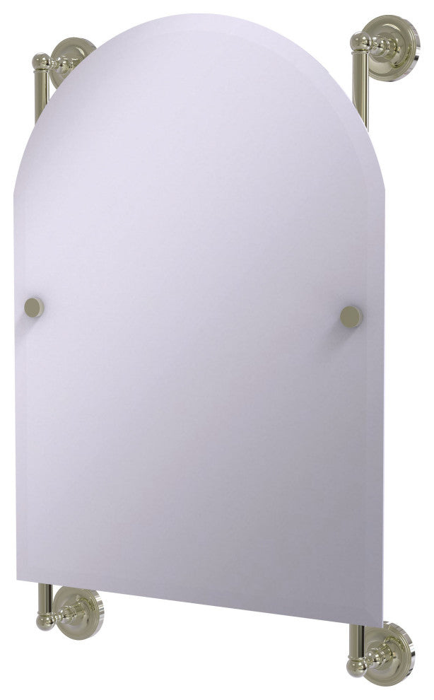 Prestige Regal Arched Top Frameless Rail Mounted Mirror, Polished Nickel