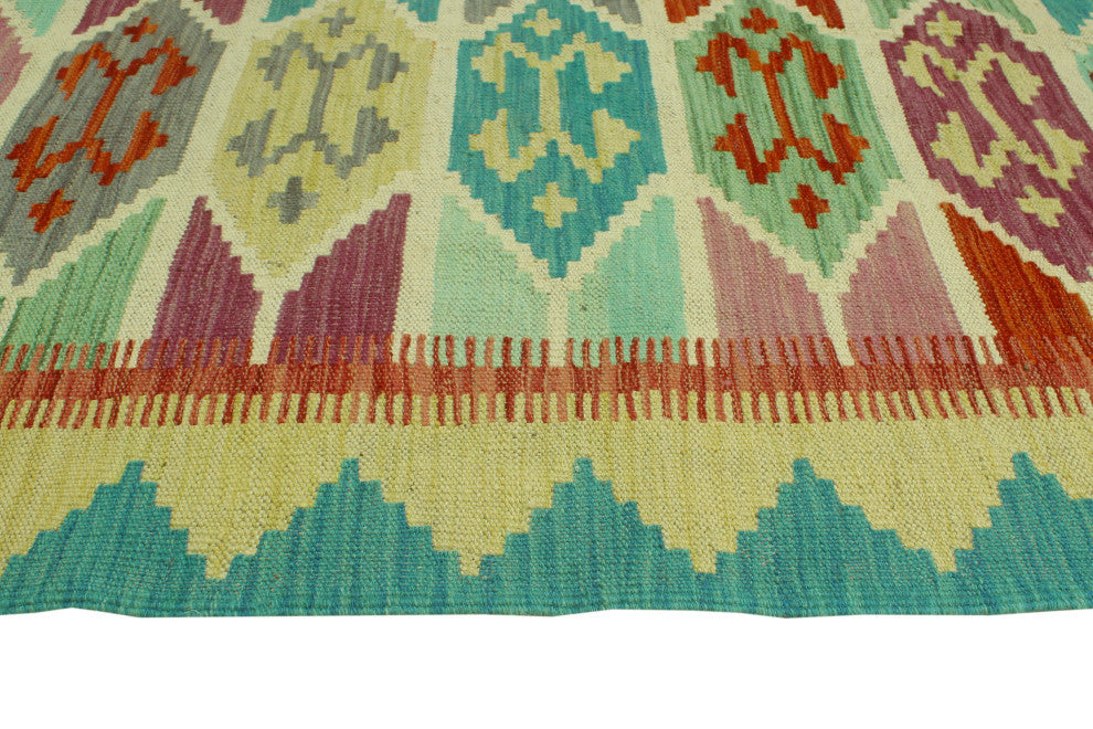 Sangat Flatweave Alicia Ivory/Gold Rug, 4'3 x 6'0